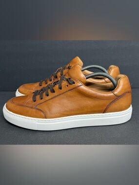 Magnanni Rio Men's Size 10 Lace Up Dress Sneaker Cognac Brown Leather $465